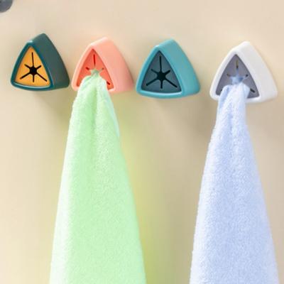 3pcs/lots Creative Towel Holder Bathroom Wall Hanging Face Towel Storage Rack Kitchen Punch Free Rag Towel Plug Dishcloth Clip