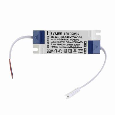 30W LED Driver Constant Current 750mA LED Light Transformer Input AC85‑265V Output DC24‑40V