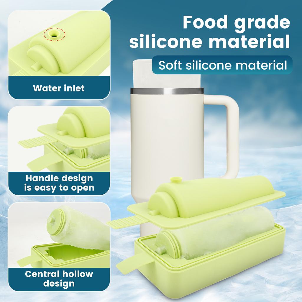 Silicone Ice Cube Tray for 40oz Tumbler Silicone Cylinder Ice Mold with Lid for Freezer 40oz Tumbler Cup Ice Maker for Whiskey