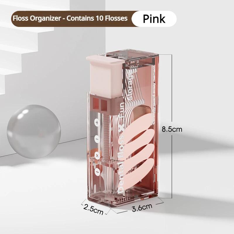 Mini Floss Box with Automatic Pop-up Toothpick Holder Portable Box Flossing Floss Stick Organizer Toothpick Dispenser  Holder