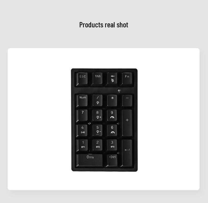 K18 Bluetooth Mechanical Keyboard: Three-Mode USB Mini External Digital Keypad for Finance and Accounting