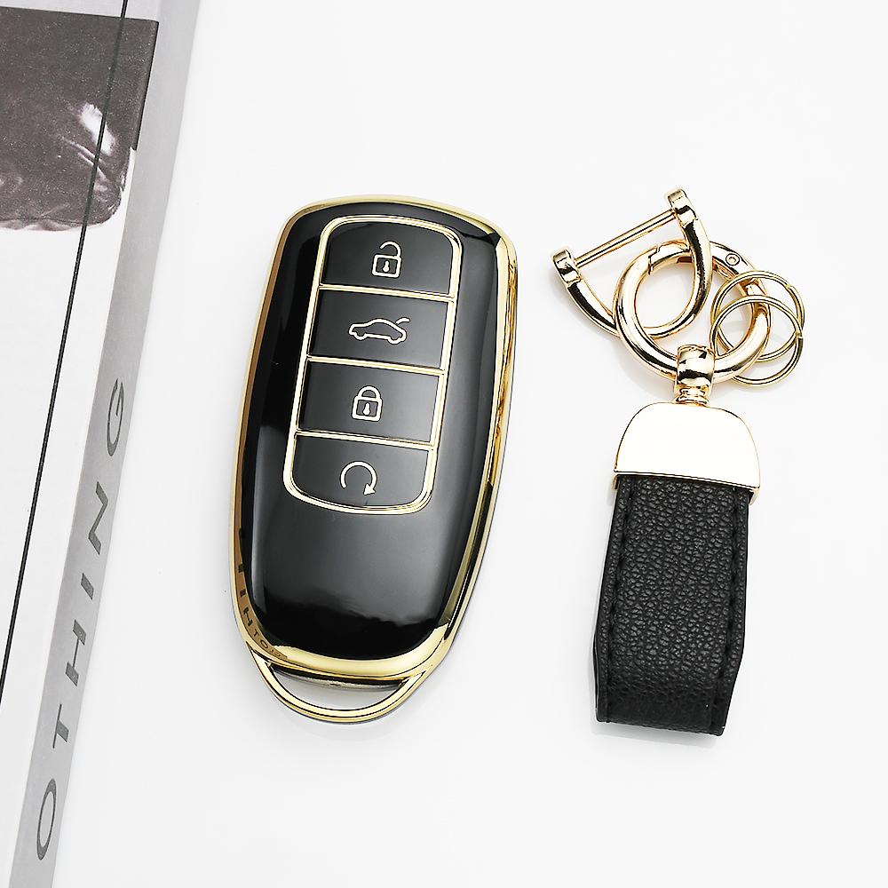 Gold Edge Auto Shell Keyless Fob Holder For Chery Tiggo 8 Pro Tiggo 8Plus New 5 Plus 7Pro Omoda C5 5 Fx Tpu Car Key Case Cover