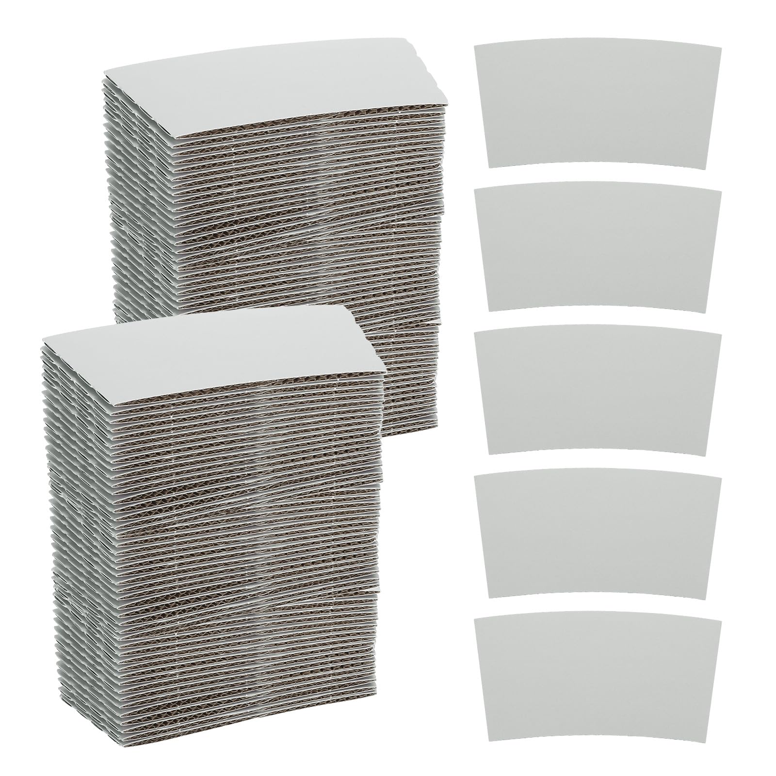 uxcell 200pcs Disposable Coffee Cup Sleeves for Paper Cups, Cardboard Cup Sleeves, Thermal Gloves, Hot Drink Holders for Home and Office, Gray