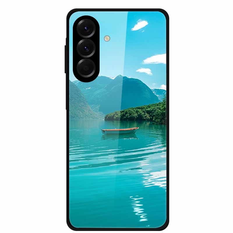 Tempered Glass Phone Case For Samsung Galaxy S24 FE Case Hard PC Back Cover Shell for Galaxy S24FE S 24 FE 5G Hard Covers Flower