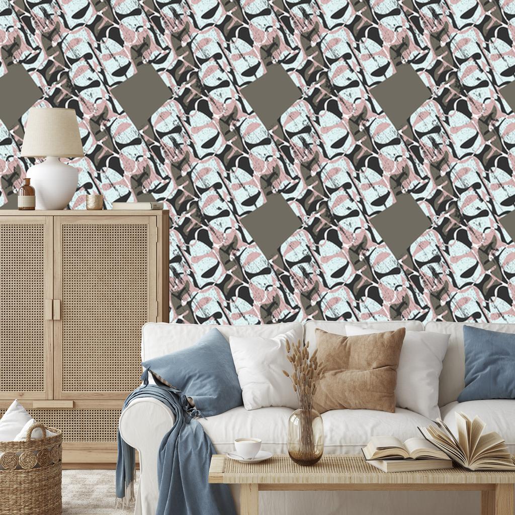Wallpaper Fashionable graffiti drawings for living room and bedroom 50x1000