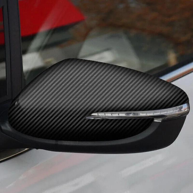 For KIA K3 Forte 2013-2018 Car Rearview Side Mirror Cover Wing Cap Door Housing Shell Trim Sticker ABS Carbon Fiber/ Gloss Black