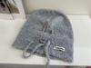 Curling lazy wind outdoor drawstring stacking hat knitted wool pullover hat neat solid color ear protection cold hat bag head