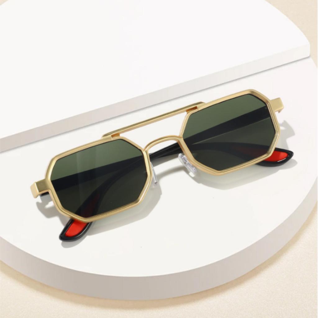 Women Men Polarized Sunglasses Metal Double Beam Square Frame Sun Glasses Anti Blue Light Driving Eyeglasses Fashion Eyewear
