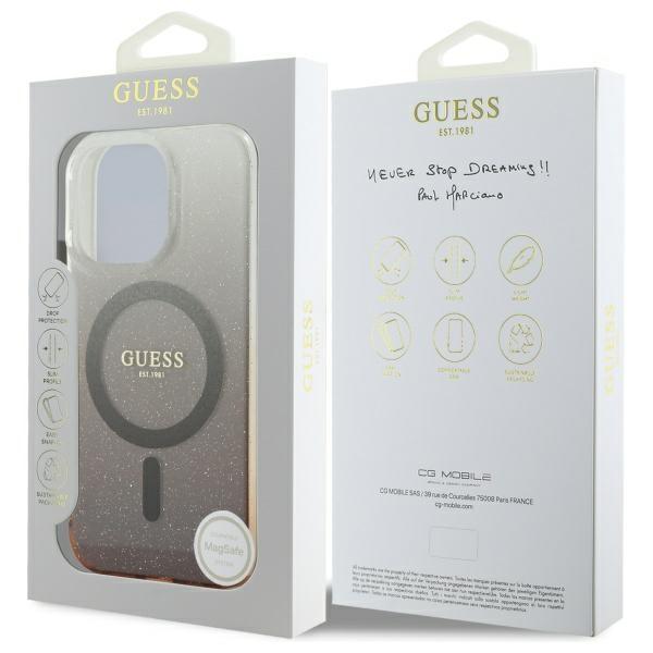 Etui do iPhone 16 Pro Guess Hardcase Glitter Gradient MagSafe
