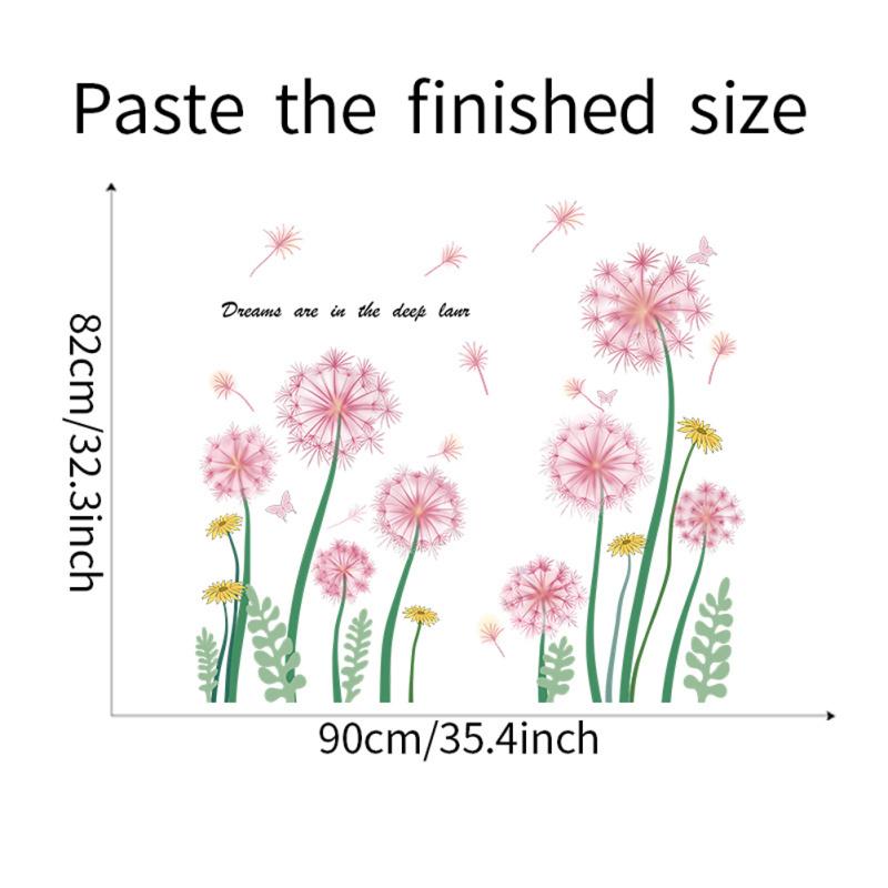 2pcs Dandelion Wall Stickers Self-adhesive Wall Decals For Living Room Porch Bedroom Home Decoration