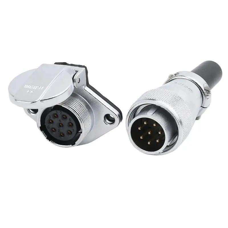 WEIPU WS20 TQ+ZG Multi Core 2 3 4 5 6 7 8 9 12 15Pin M20 Waterproof Connector Electrical Soldering Male Plug Female Socket