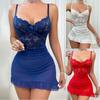 Women's Sleepwear Spaghetti Strap Dress Transparent Sexy Nightgowns Lace Pajamas Sexy Set Lingerie