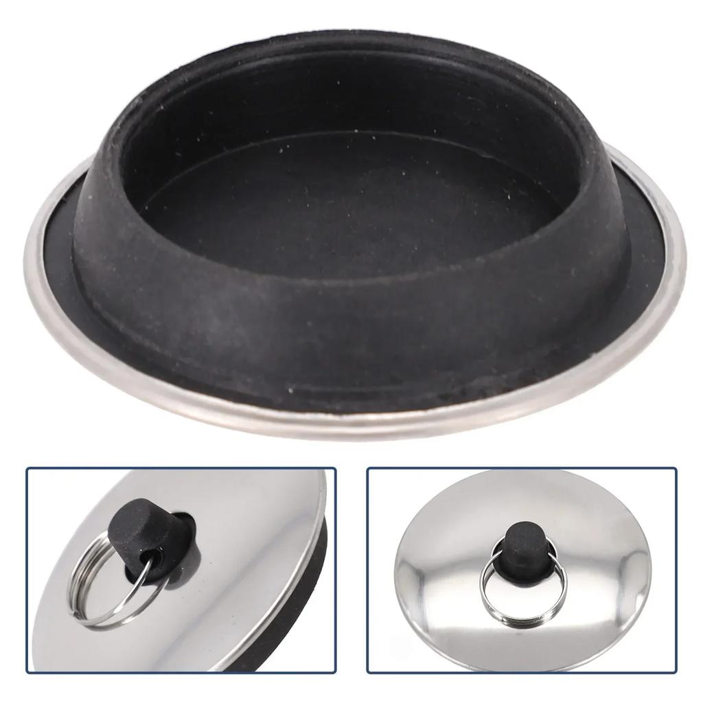 Drain Stopper Rubber Sink Plug Leakage-proof For Bathtub Kitchen Round Sink Water Stopper With Ring Drain Cover