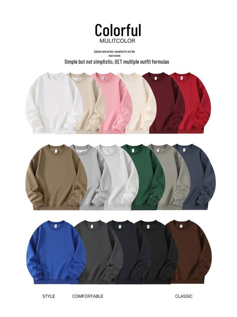 Spring & Autumn Cotton Round Neck Trendy Slim Hoodie for Men & Women
