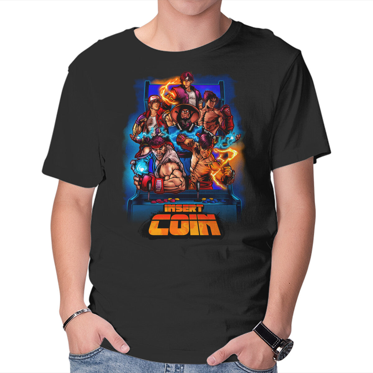 Unisex Crew Neck T-Shirt Insert Coin Retro Gaming Graphic Short Sleeve Casual Tee XXXXL