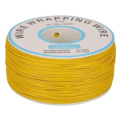 1Role ovinutí drátu, jeden měděný drát, kabel 30AWG, průměr jádra 0,25 mm (Žlutá)