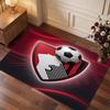 Bournemouth Football Print Crystal Velvet Rug, Comfortable Water Absorbent Non Slip Indoor Floor Carpet
