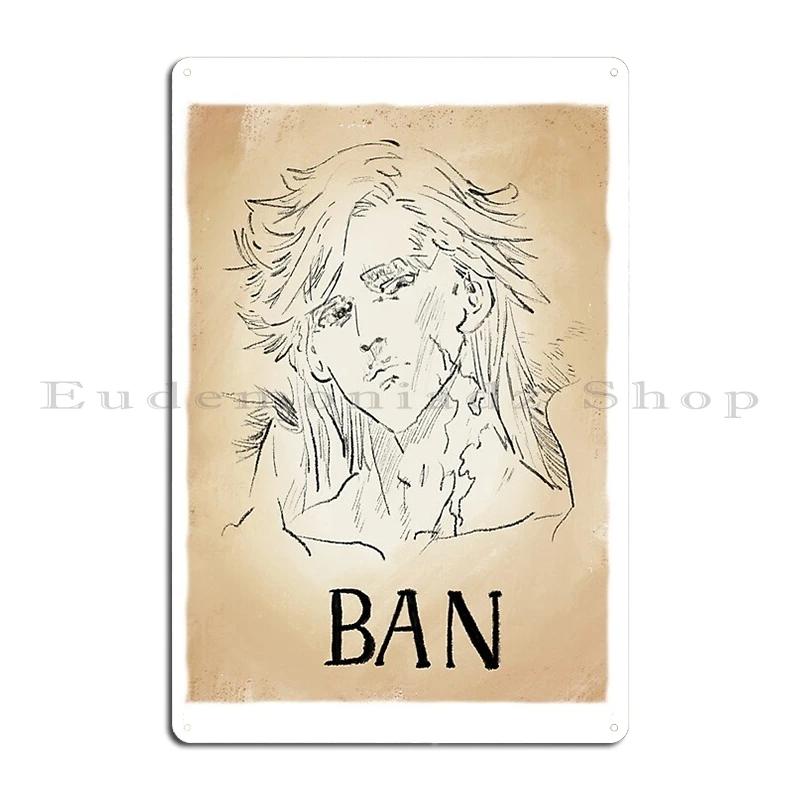 Escanor Efterlyst Metallskylt Väggmålning Tryck Garage Klubb Affisch Merlin King Gowther Diane Meliodas Efterlyst Plåtskylt Affischer