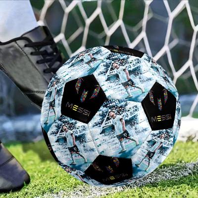 Messi Style Soccer Ball Size 5 Football Machine-Stitched Indoor/Outdoor Universal Football Sports Enthusiast Gifts