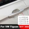 Door Handle Cover Trim For Volkswagen VW Tiguan 2017-    Chrome Car Door Handle Catch Covers Overlay Accessories