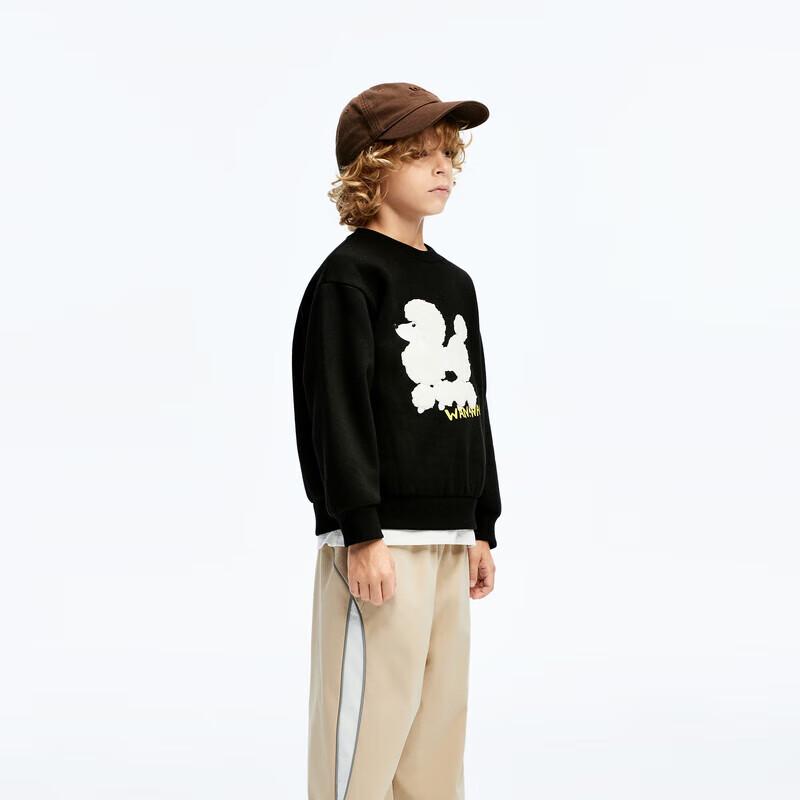 Little MO&Co. Kids  Fleece-Lined Crewneck Sweatshirt 120