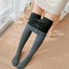 2024 Spring/Autumn Women's High-Waist Stripe Cotton Leggings with Cashmere and Micro-Pressure Ribbed Socks
