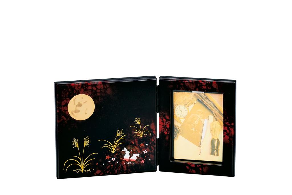 Nakatani Brothers "Yamanaka Lacquer" Folding Screen Photo Frame, Bessho (Bessho) Design, Lucky Rabbit Design, 37-3006