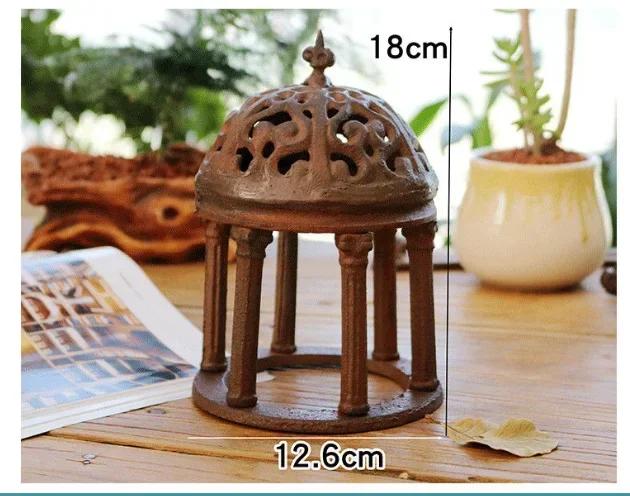 Cast Iron Crown Handicrafts for Courtyard Gardens European Style Retro Castle Circular Tower Ornaments Home Hotel Decoration