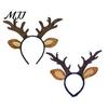 Deer Headband Reindeer Antlers for Women Adults Plush Ears Headpiece Forest Creature Horns Costume Accessories Halloween Christmas Party