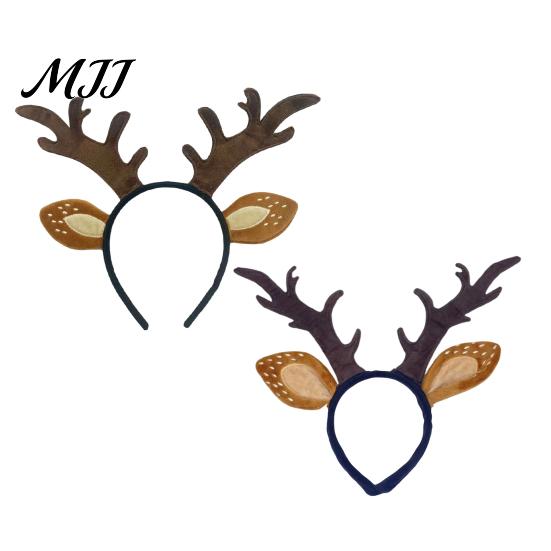 Deer Headband Reindeer Antlers for Women Adults Plush Ears Headpiece Forest Creature Horns Costume Accessories Halloween Christmas Party