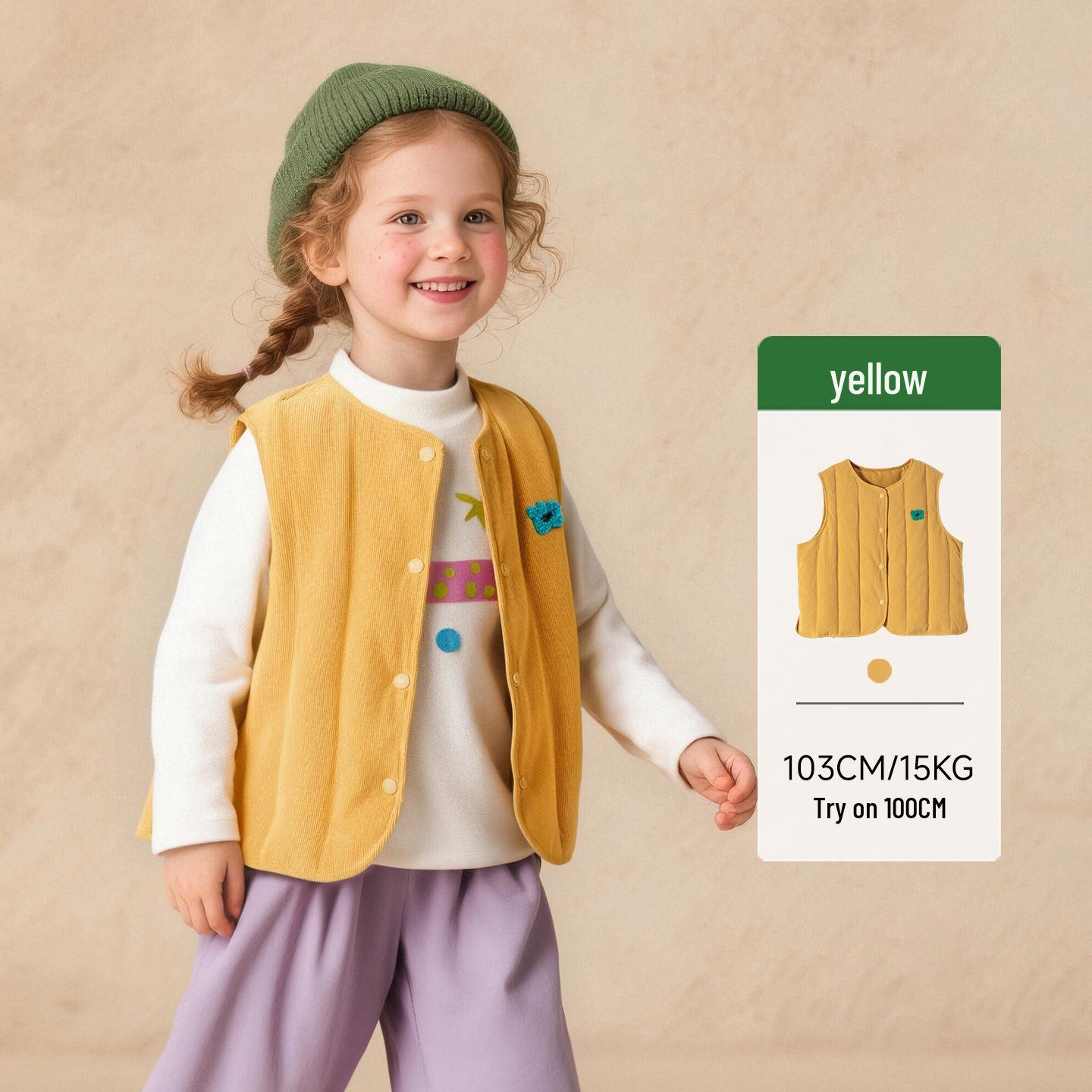 

2025 Winter Girls Down Vest - Versatile, Warm, Sleeveless Waistcoat 120 cm