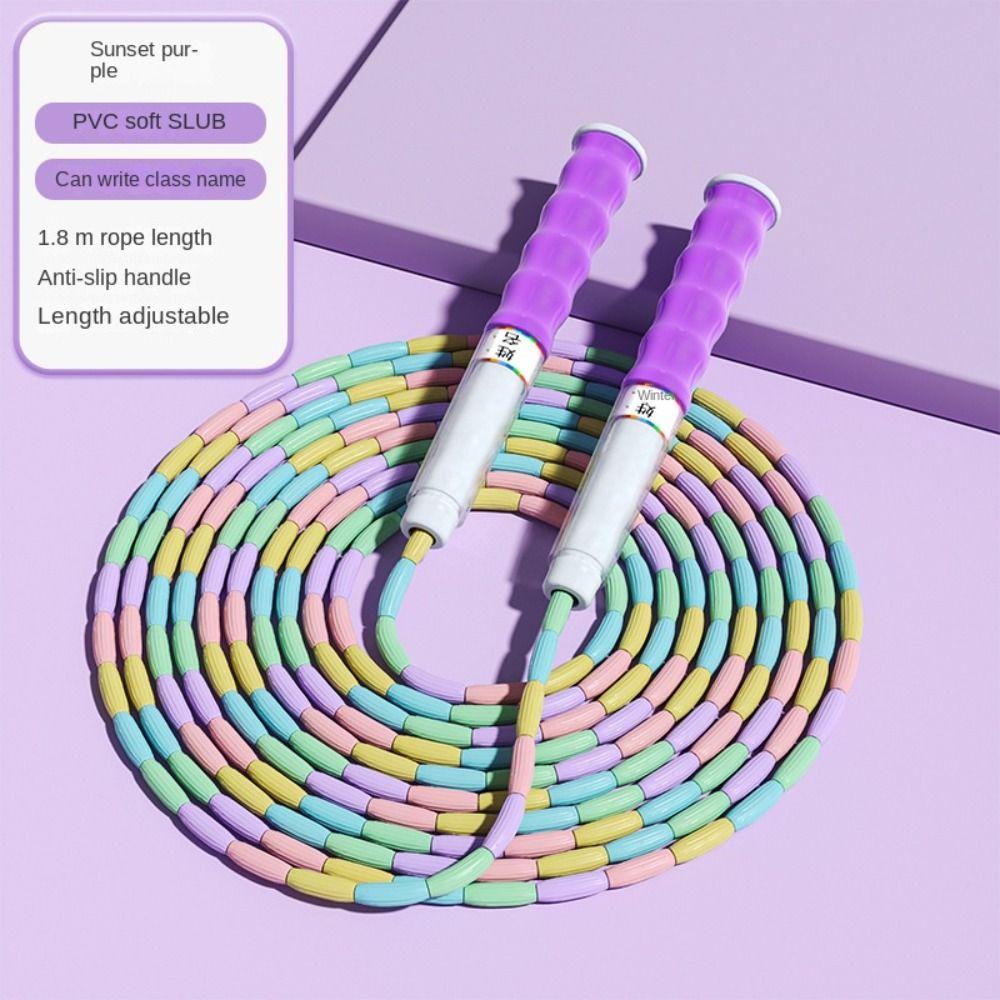 Bamboo Joint Soft Bead Skipping Rope 2.8m Sports Rope Segmented Fitness Jump Rope  Home Exercise