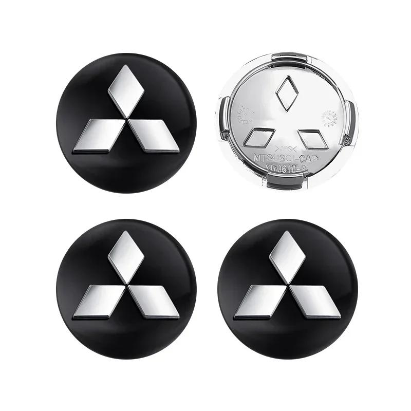 4 Stück 60mm Felgenmitte Kappe Logo Nabenkappe Abzeichen Emblem Für Mitsubishi Asx Lancer Pajero 4 Outlander 3 Xl l200 EX10 Colt Pajero schwarz