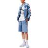 Li Ning Sports Basketball Collection Denim Shorts Unisex Blue AJSR009-1