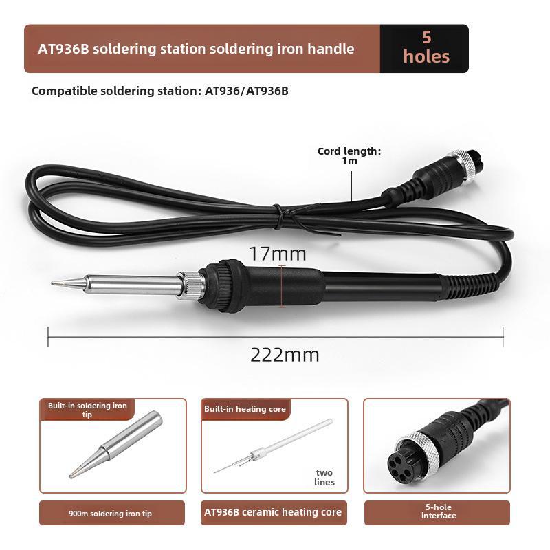 936 Adjustable Temperature Soldering Station Handle with 1321/1322 Metal Heating Core