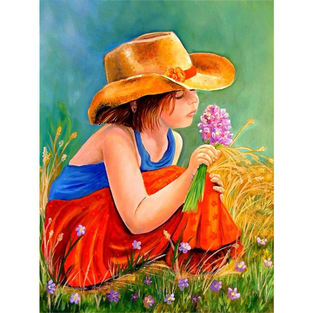 

DIY комплект алмазной живописи девушка полная квадратная круглая дрель Алмазная вышивка портрет Алмазная мозаика вышивка крестиком настенное искусство Full Square 20X30CM