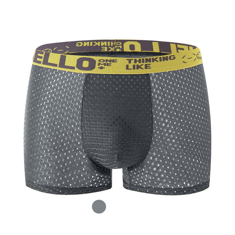 

Мужское нижнее белье из ледяного шелка, летнее дышащее сетчатое, прохладные боксеры, шорты-боксеры для мужчин, антибактериальные, легкие, тонкие трусы L