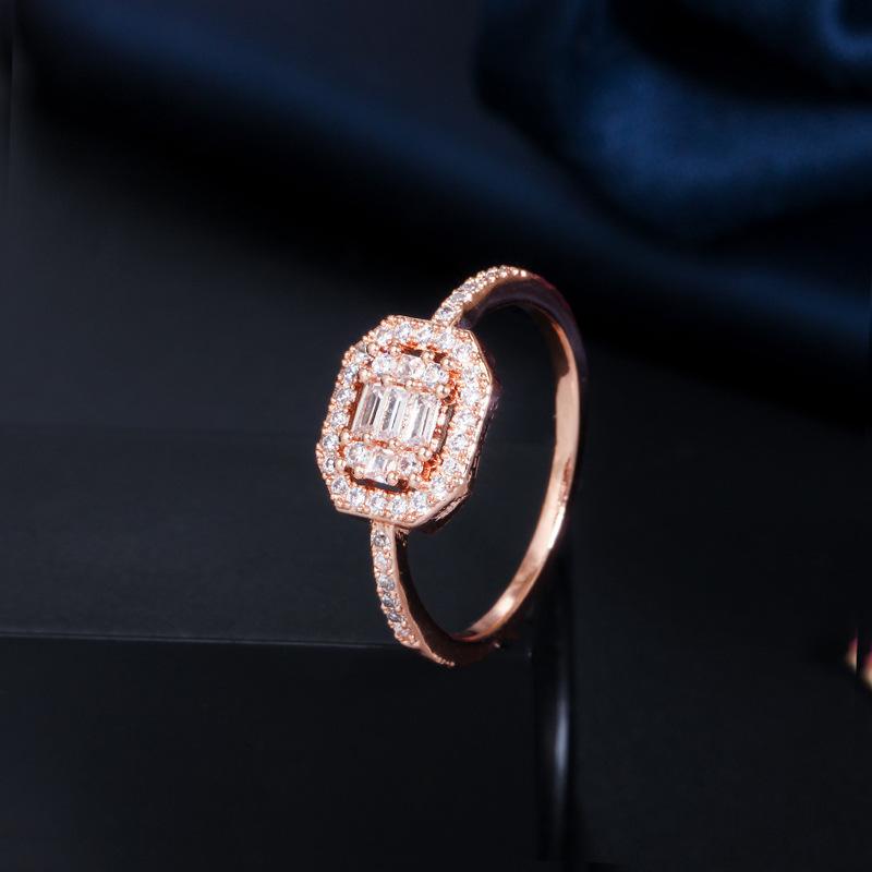 Ki0105 Personalized Women'S Bracelet Ring Set Sparkling Micro-Zircon Real Gold Plating