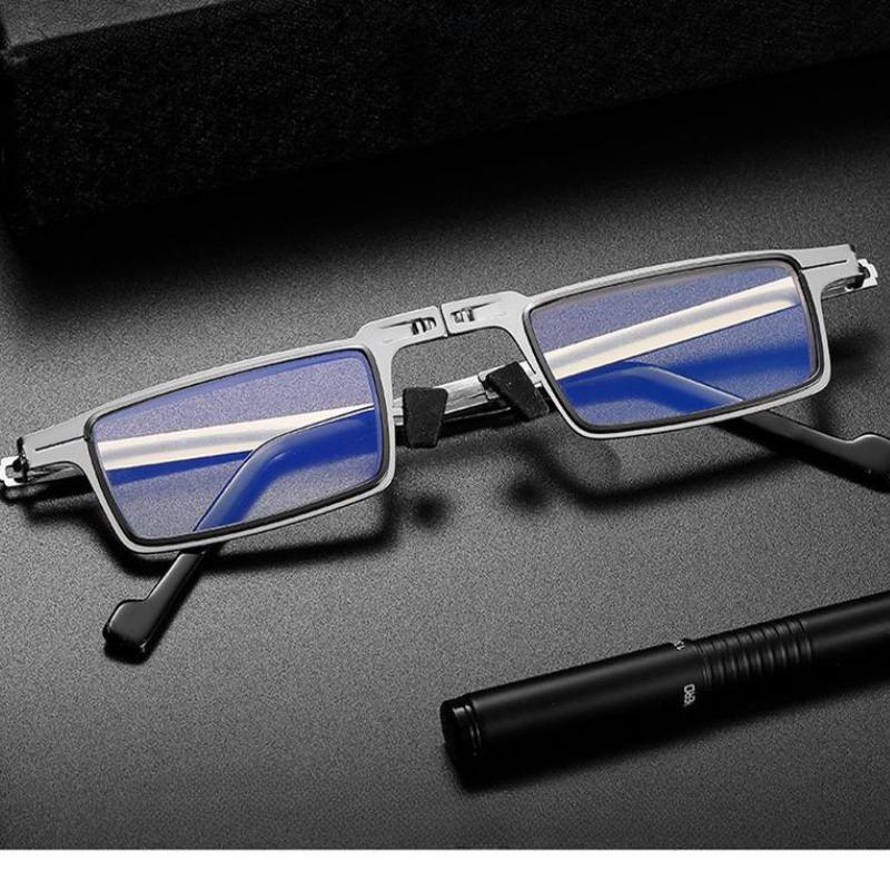Metal Folding Screwless Reading Glasses Anti-blue Light Portable Fashionable Men's and Women's Reading Eyeglasses