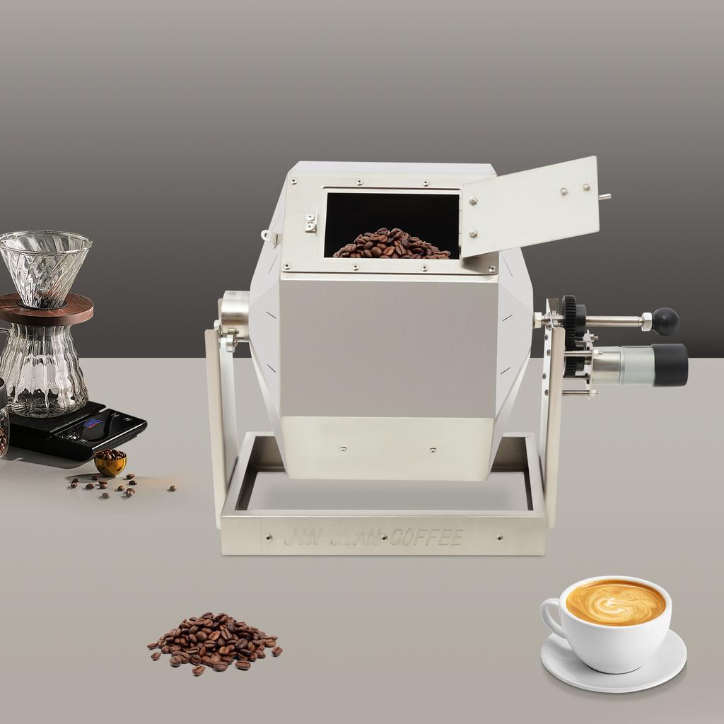 14,5L Palarnia ziaren kawy na kuchenki gazowe, Srebrna Automatyczna Maszyna do Palenia Kawy ze Stali Nierdzewnej 30*18*34,5cm do Domu