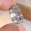 Multicolor Zircon Hollow Oval Rings For Women Vintage CopperColor Engagement Ring Wedding Jewelry Bridal Valentine's Day Gifts