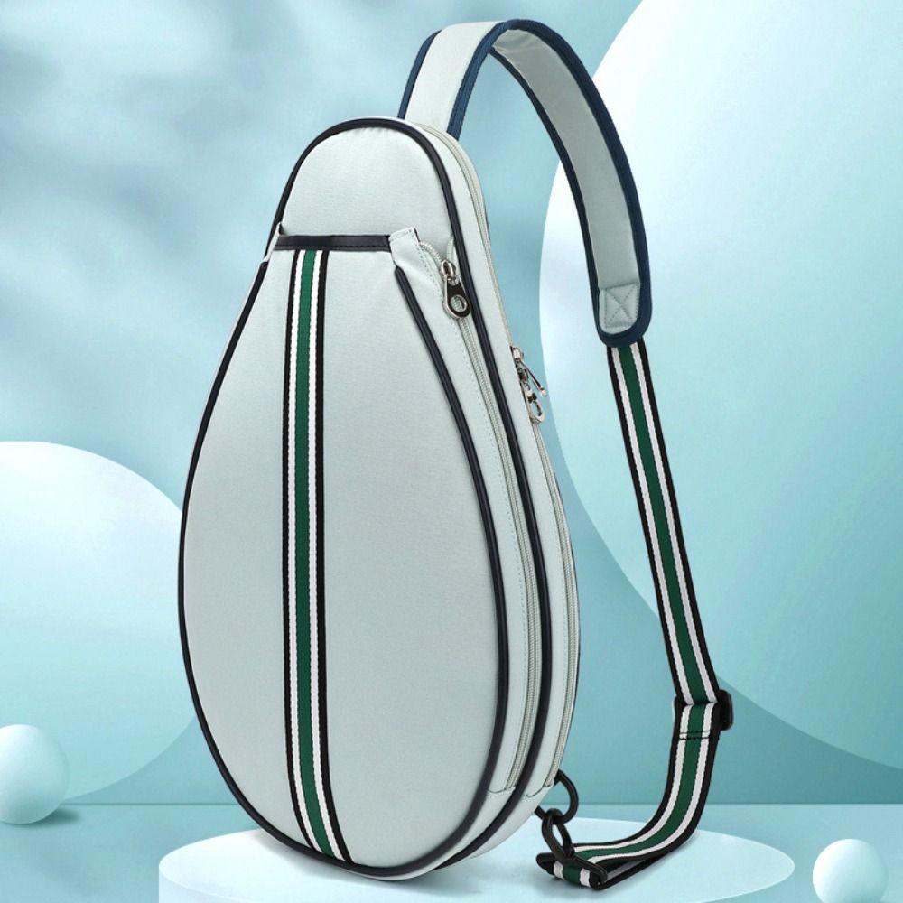 Zipper Closure Lightweight Sling Bag Large Capacity Badminton Racquet Bag  Men and Women