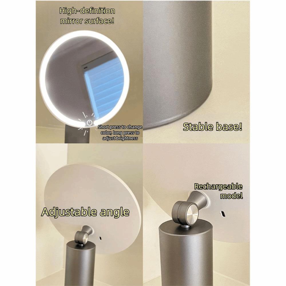 Touch Control LED Makeup Mirror USB Charging Lighted Desktop Mirrors  Women