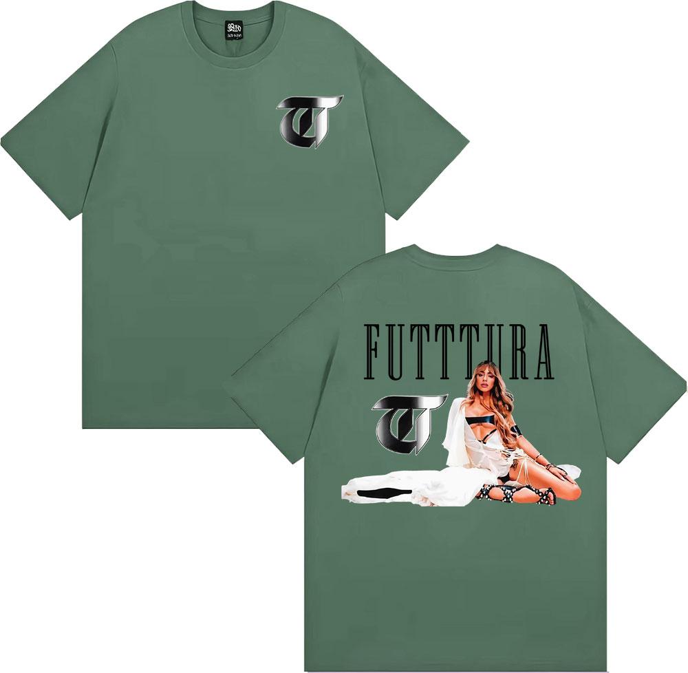 Tini Stoessel Futtura Album Tour 2025 Merch T Shirts Men Women Hip Hop Vintage Trend T Shirt Cotton 100 Loose Oversized Tshirt
