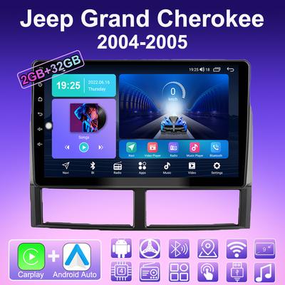 Autoradio 2 DIN Android Carplay Pour Jeep Grand Cherokee 2004-2005 Lecteur Multimédia Unité Principale Stéréo Navigation GPS BT WIFI 2+32 Go