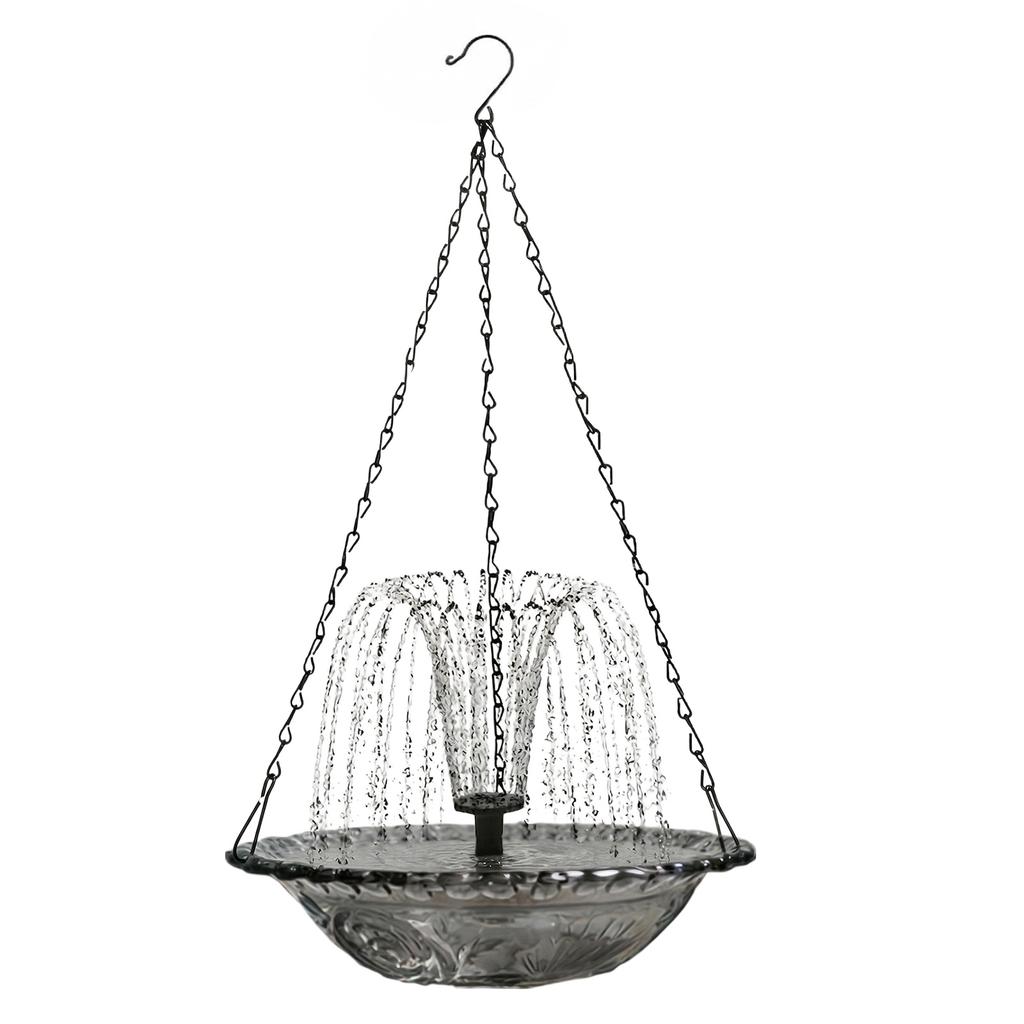Outdoor Hanging Bird Bath with Solar Fountain Hanging Solar Bird Bath Fountain for Outdoor Garden Backyard Patio Lawn