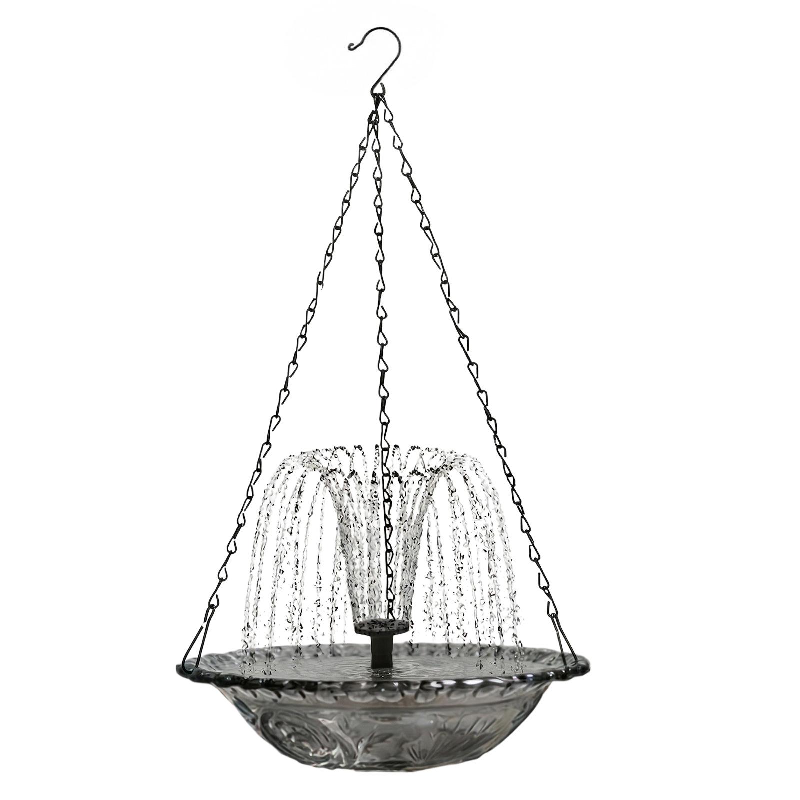 Outdoor Hanging Bird Bath with Solar Fountain Wildlife Feeder Hanging Solar Bird Bath Fountain for Outdoor Garden Decor