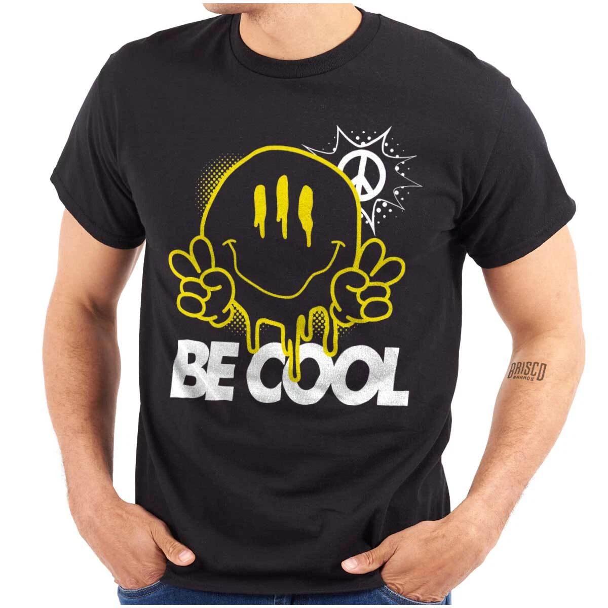 Be Cool Happy Three Eyed Happy Face Graffiti Womens or Mens Crewneck T Shirt Tee M