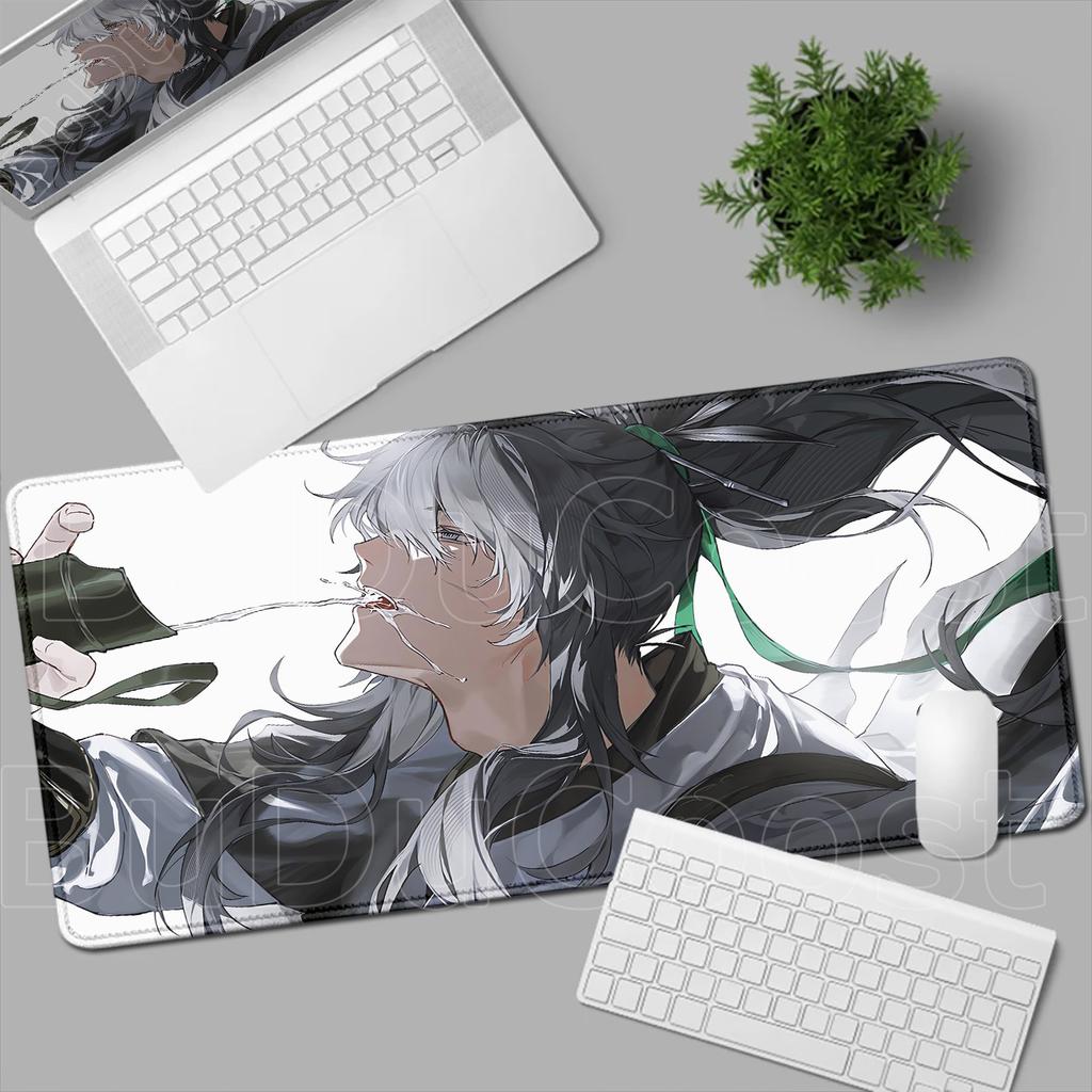 Hot Wuthering Waves Qiuyuan Mouse Pad XXL Gaming Computer Gamer PC 400x900mm Keyboard Desk Mat Non-Slip Rubber Laptop Mouse Pads