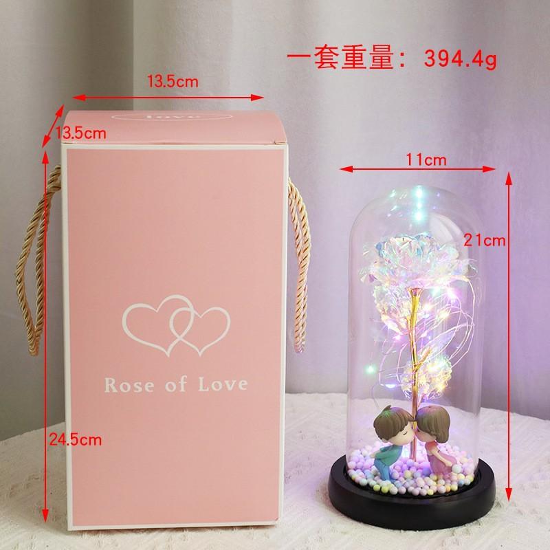 Carnation Gold Foil Flower Gift Box - 24K Gold Rose for Chinese Valentine's Day